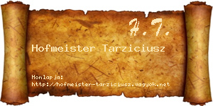 Hofmeister Tarziciusz névjegykártya